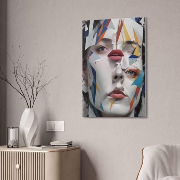 Abstract Fragmented Face Canvas Print — Surreal Modern Wall Art