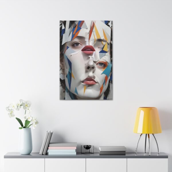 Abstract Fragmented Face Canvas Print — Surreal Modern Wall Art