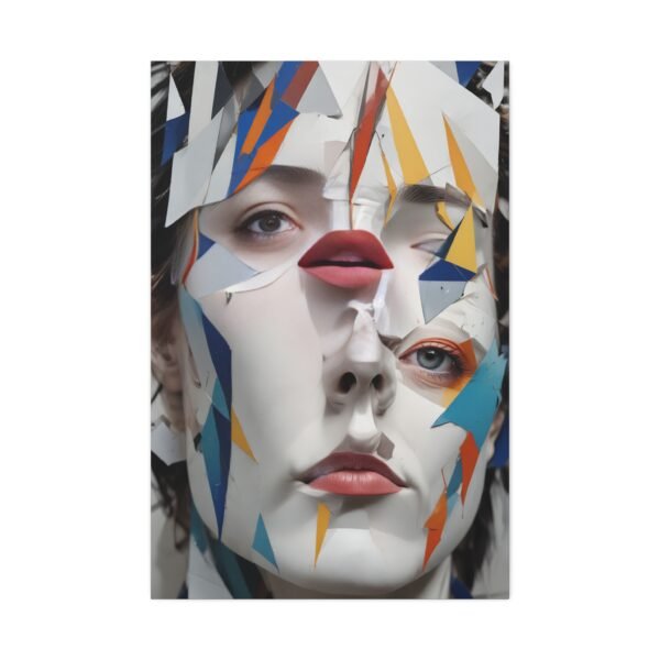 Abstract Fragmented Face Canvas Print — Surreal Modern Wall Art