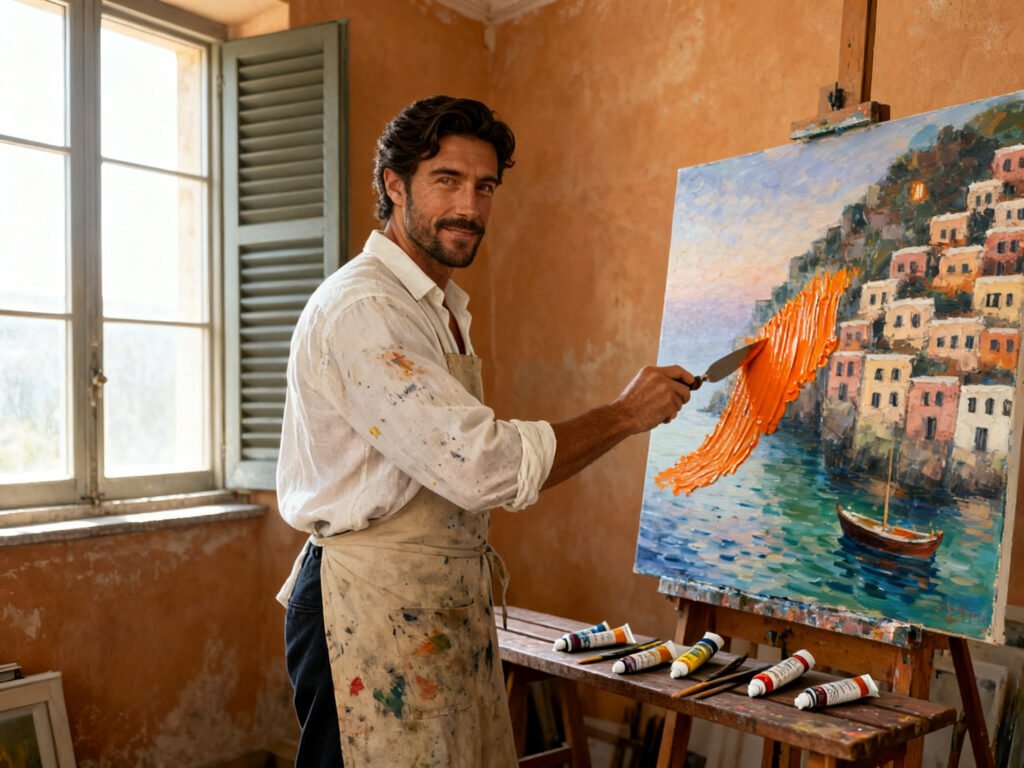Marco Bellini at work in the workroom
