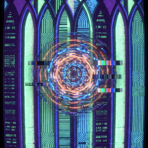 Static Prayer — digital glitch artwork by Zara Moon