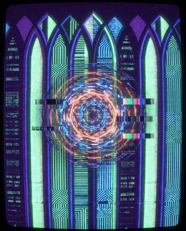 Static Prayer — digital glitch artwork by Zara Moon Static Prayer — digital glitch artwork by Zara Moon