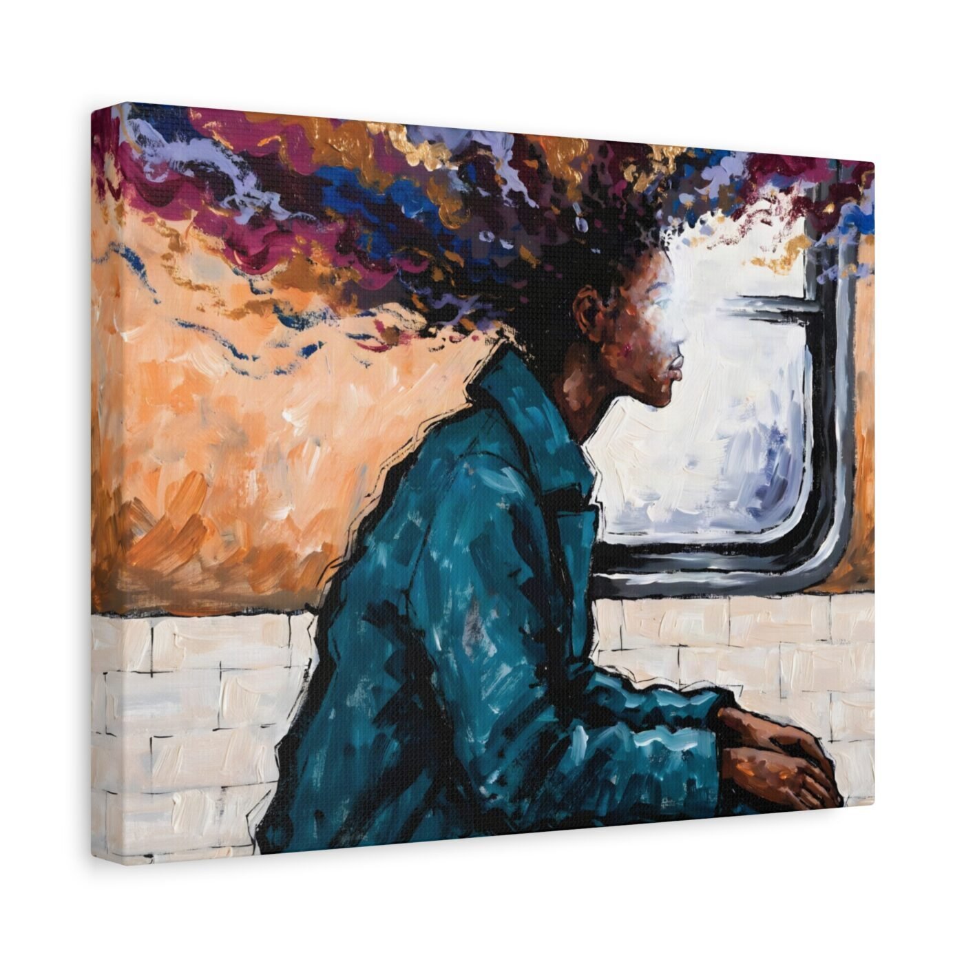 Rush Hour Reverie: the canvas that earns its weight by Naomi Brooks, shown in a room