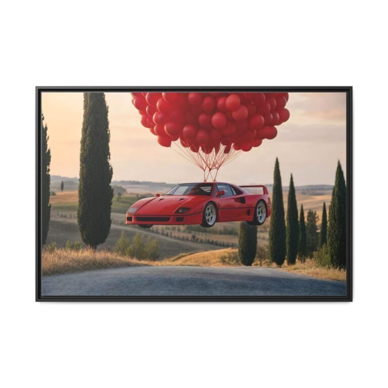 Suspended framed canvas wall art