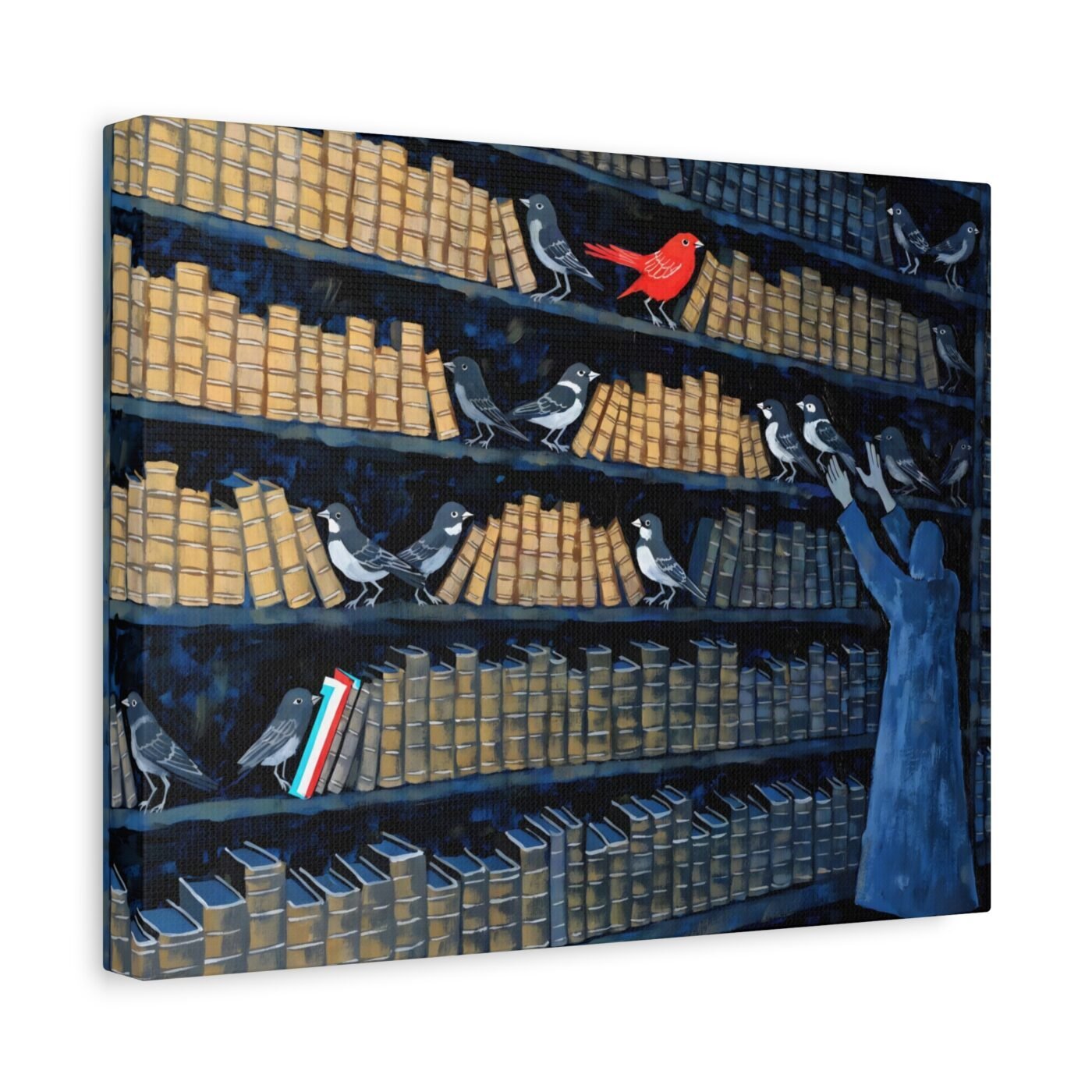 Nesting the Alphabet: When the shelving system breaks by Zara Moon, shown in a room