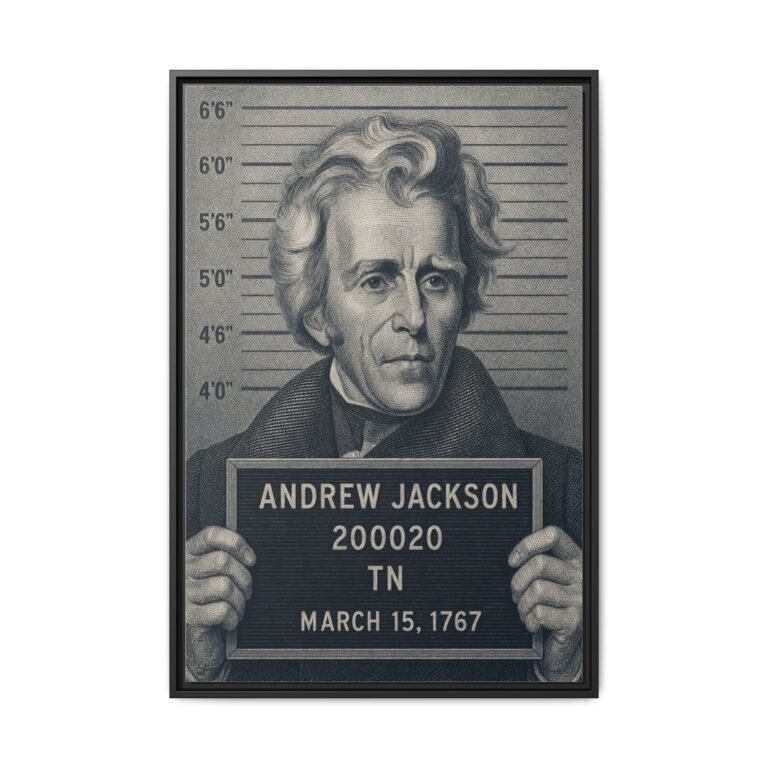 Mugshot Money framed canvas wall art