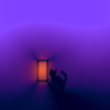 9KHSoY9OFSWN100zNq38L_r9w45hjd.webp A twilight gradient of violet and indigo with one softly glowing amber window, and the silhouette of a cat concealed in the surrounding shadow.