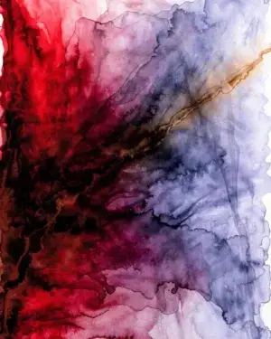 JG-SCIWmw_bR3VwiwJtLC_iLDuGiJV.webp Abstract poured colour painting with deep crimson pooling in the lower left, pale washes emptying to the right, and an off-centre amber diagonal crossing the frame.