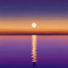 TqDmxnnrwt9W8VPyZR-PO_AFUIG64S.webp A twilight scene of a moon rising over still water, its long pale reflection forming the shape of a key against violet and indigo sky.