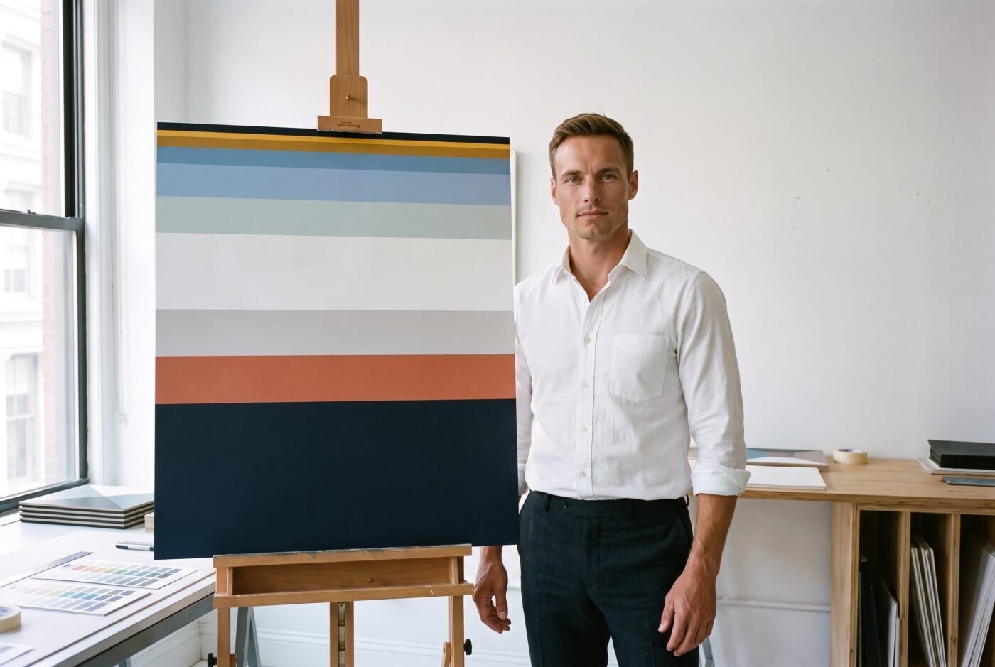 Alex Ward with Everything in Place in the studio