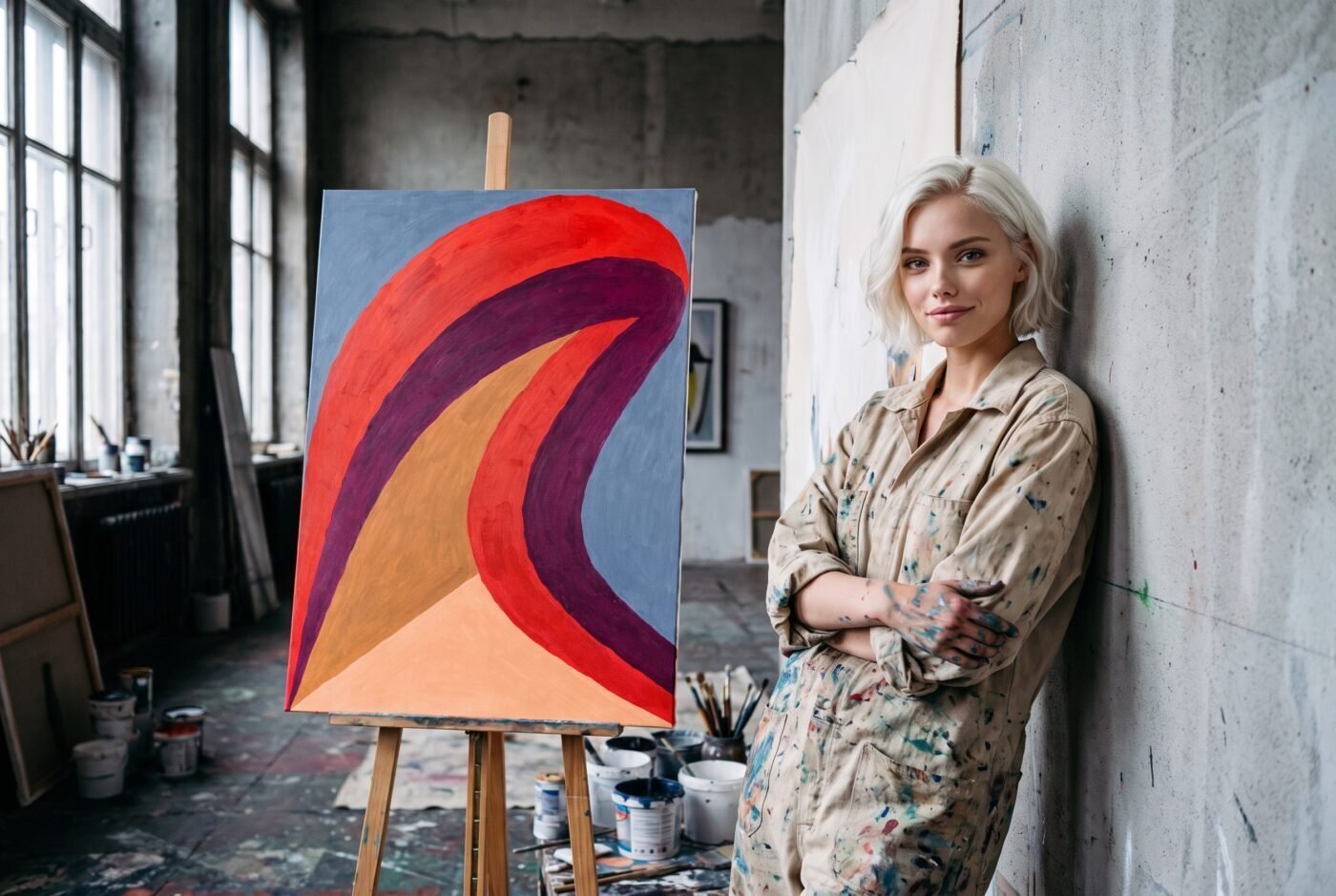 Anya Volkov with Return Without Opening in the studio