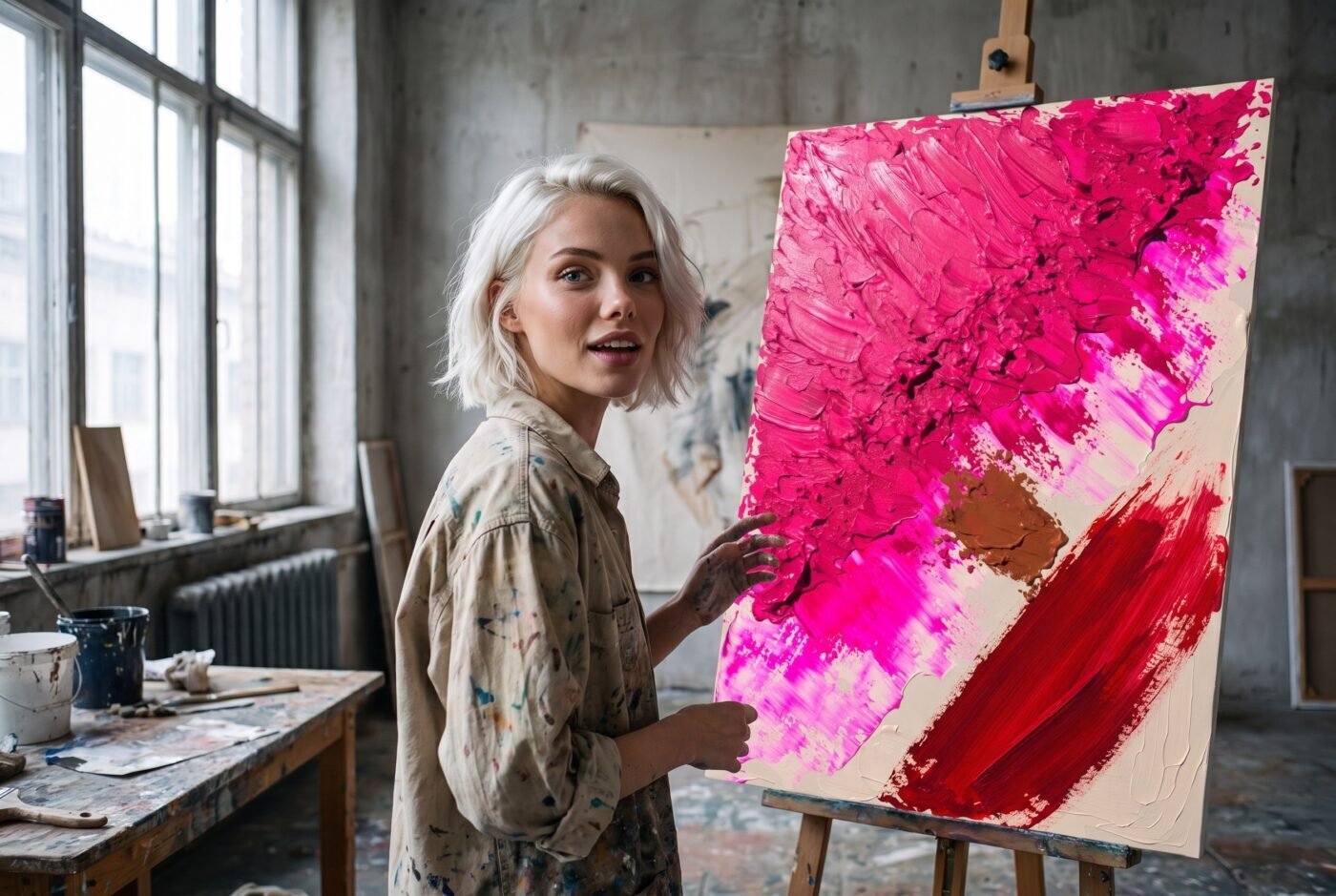 Anya Volkov with Unchecked Appetite in the studio
