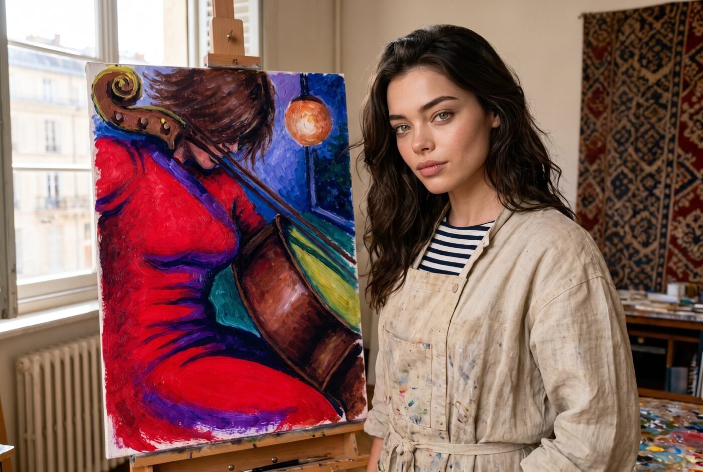 Isabelle Moreau with Crimson Mid-Phrase in the studio