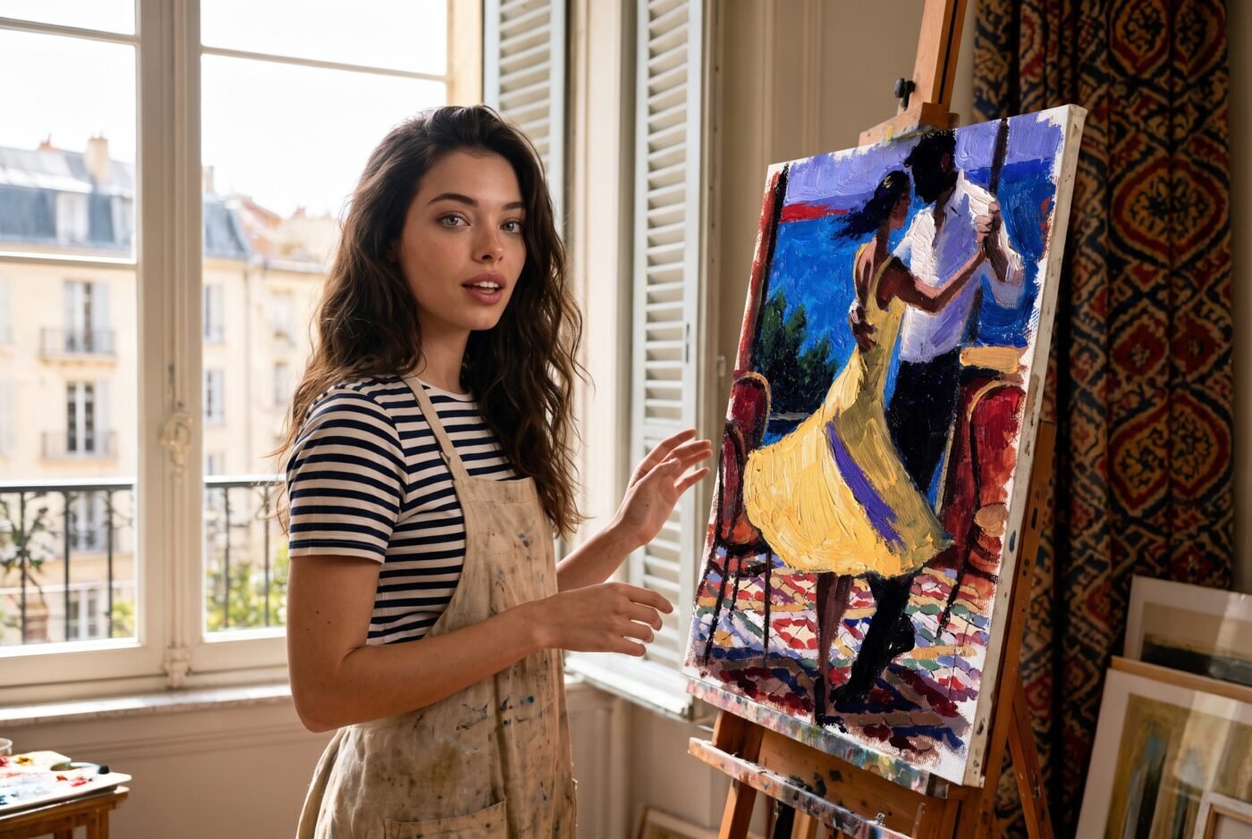 Isabelle Moreau with Surrender Before Asking in the studio