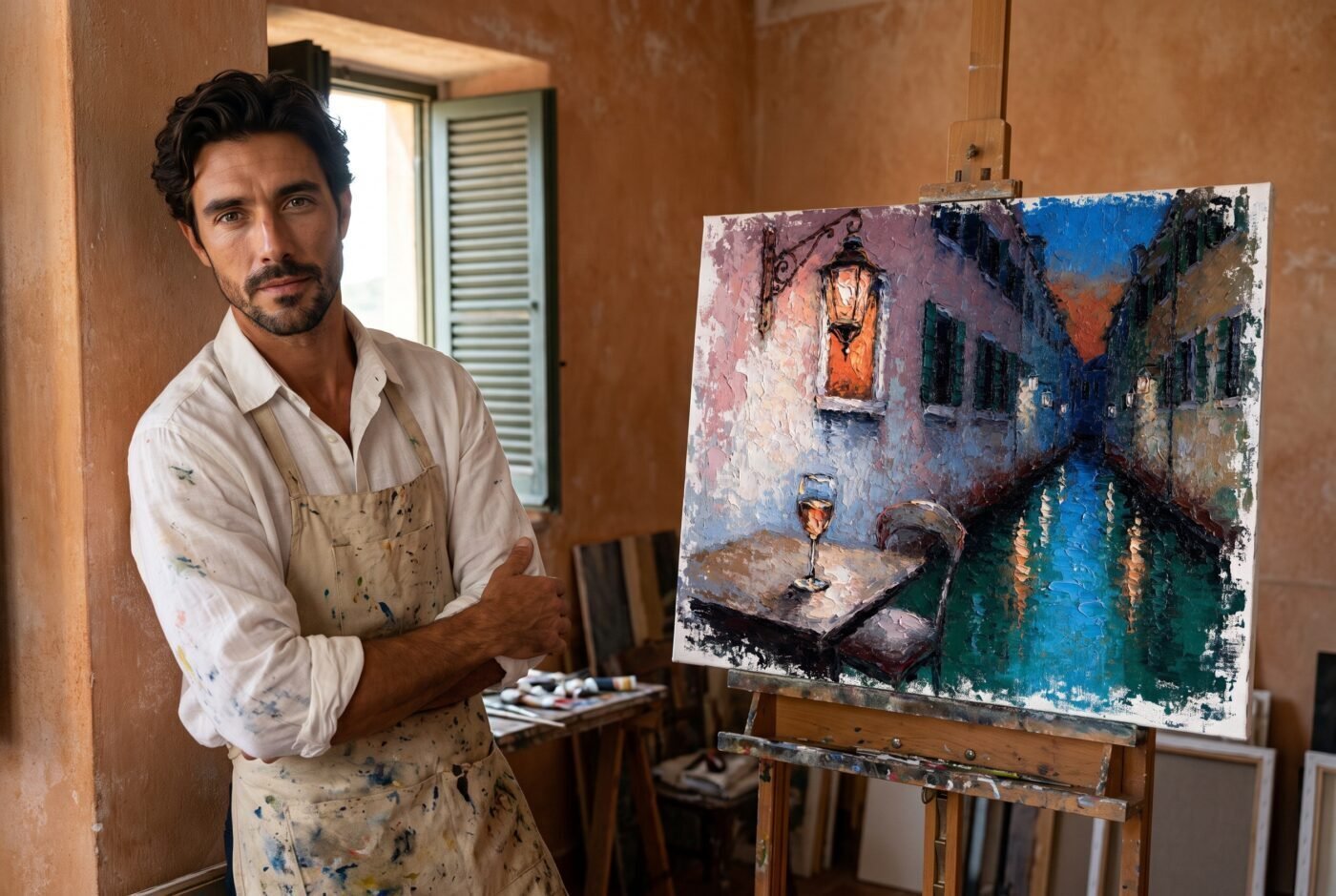 Marco Bellini with Table Still Warm in the studio