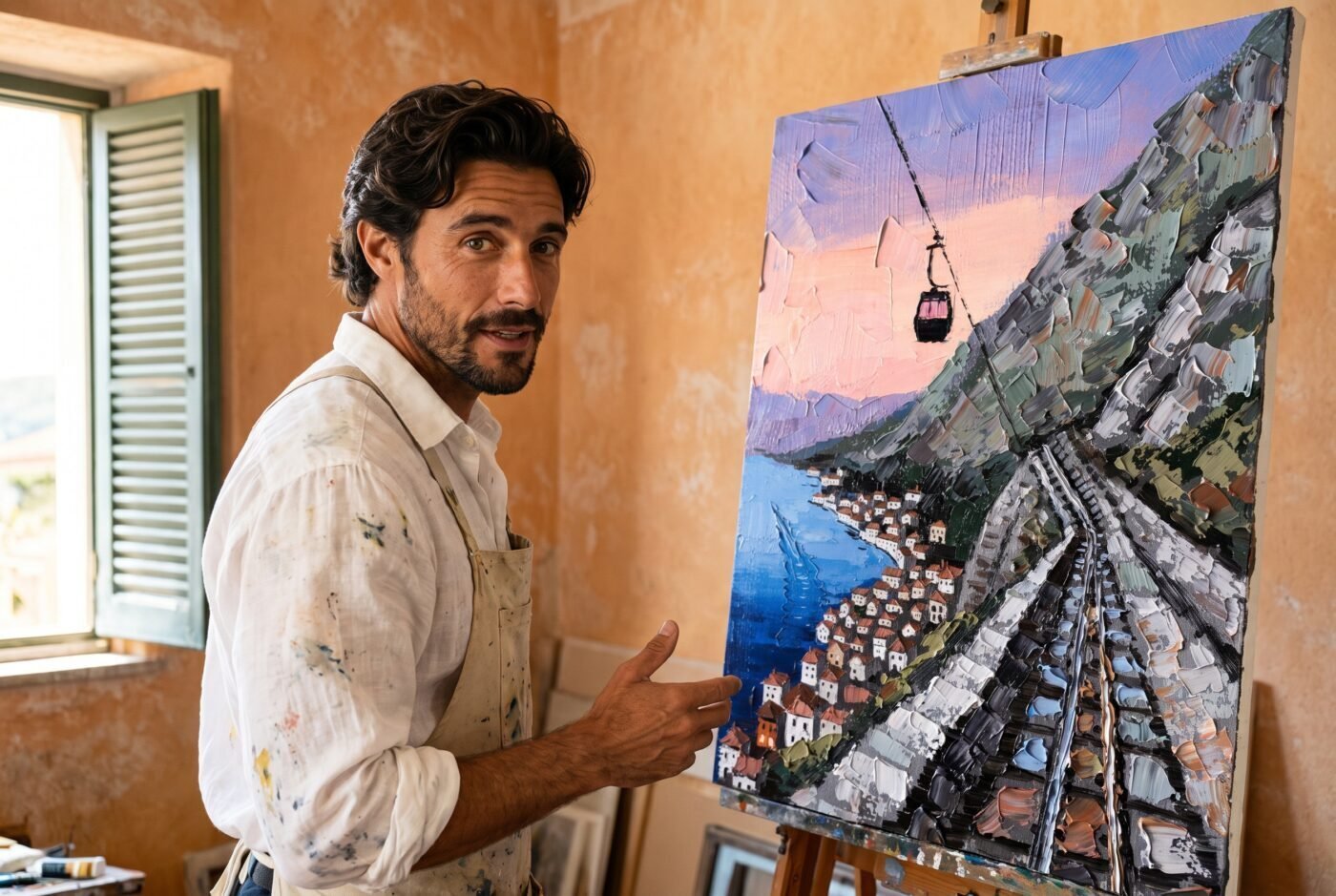 Marco Bellini with Cable Climbing Blue in the studio