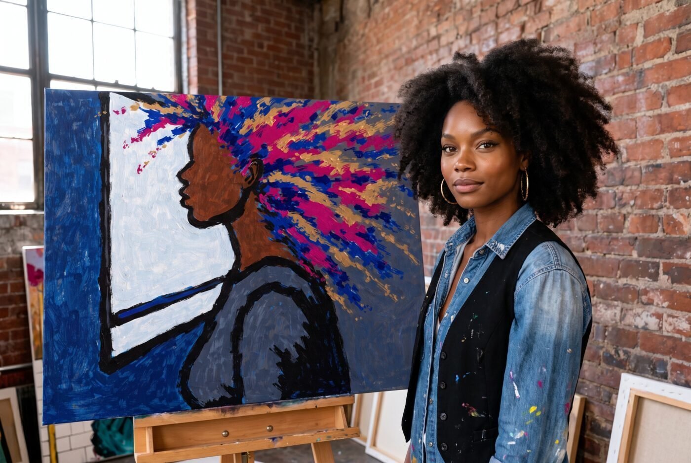 Naomi Brooks with Glow Before Closing in the studio