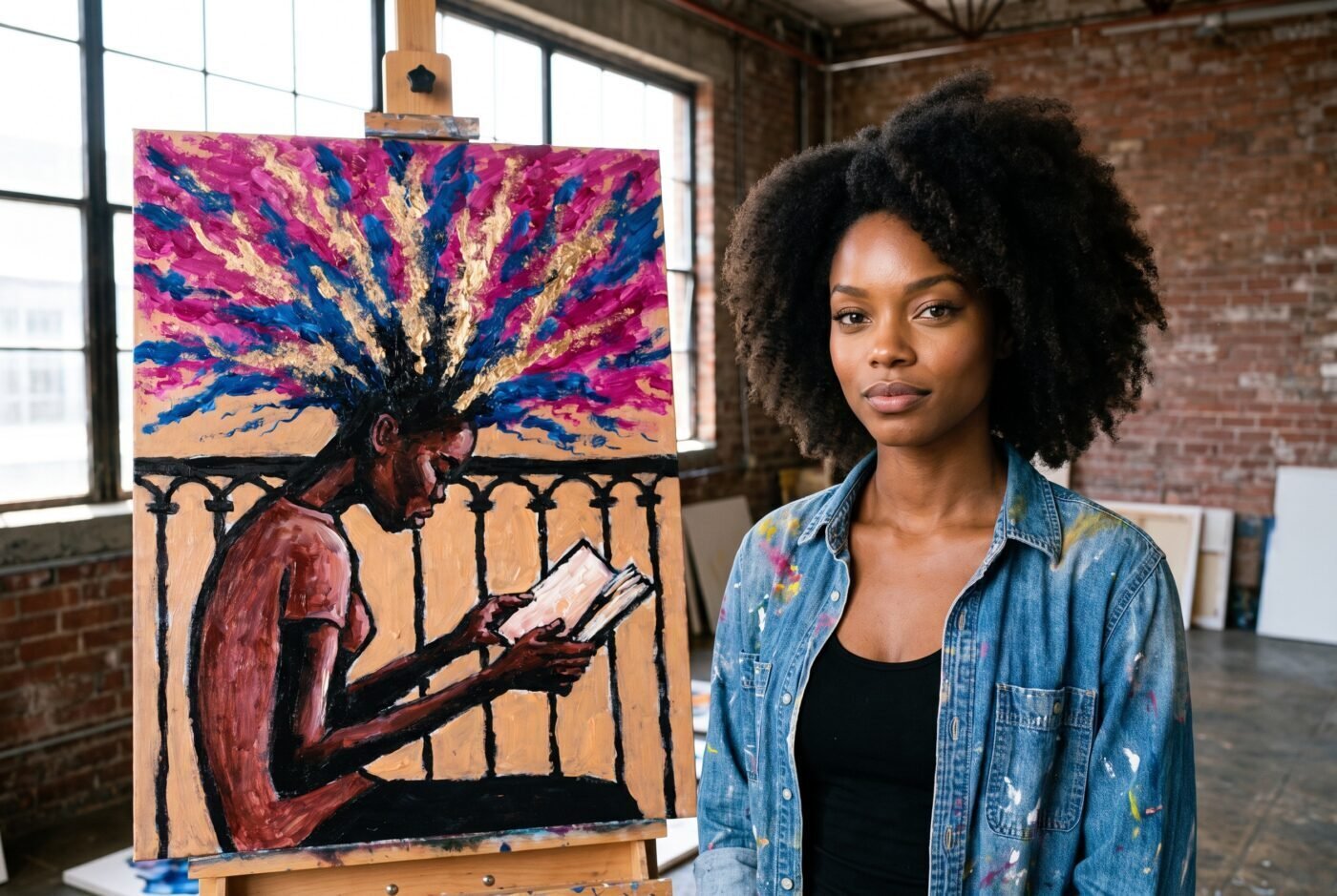 Naomi Brooks with Page Turning Quiet in the studio
