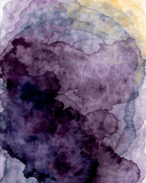 nzKsEWvKu-RpEXJBcb4r2_4kIfzuig.webp A tall abstract composition of bruised violet and muted plum washes bleeding into warm ochre, with all edges left soft and undefined.