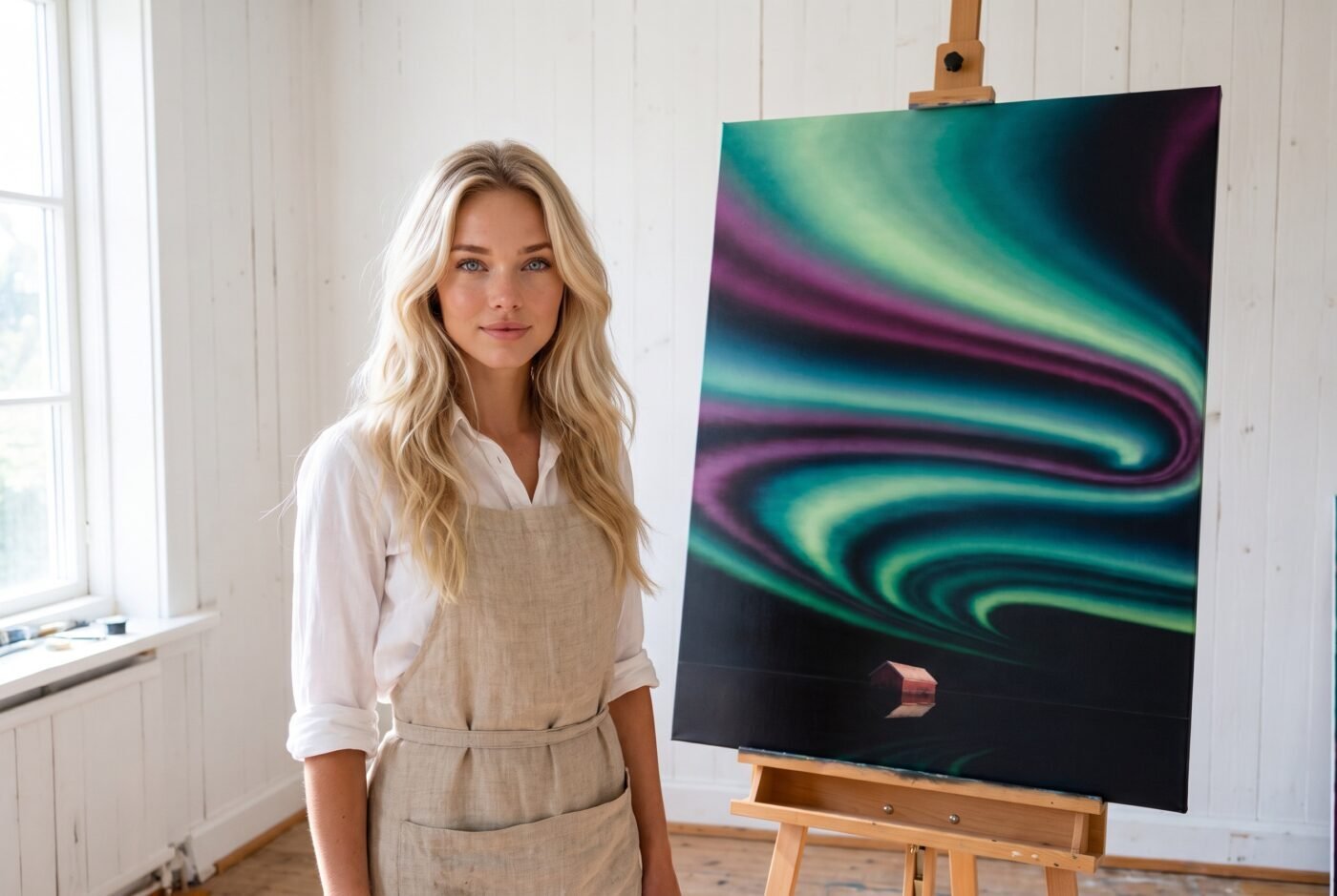 Sofia Larsson with Vermillion Against Verdict in the studio