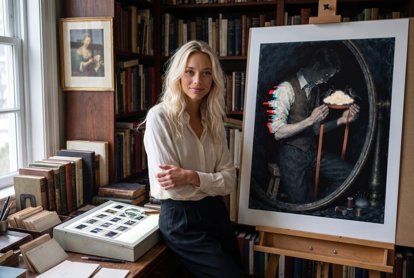 Valentina with Measure of Impossible Things in the studio