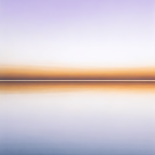 A minimalist Nordic horizon: a wide band of pale gold sky above still cold blue water, with no objects or details in the frame. A minimalist Nordic horizon: a wide band of pale gold sky above still cold blue water, with no objects or details in the frame.