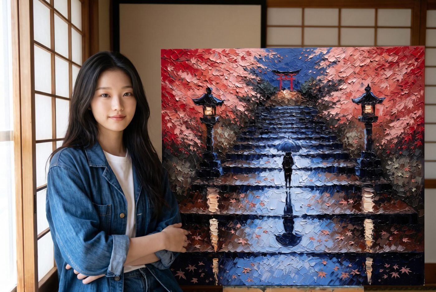 Yuki Tanaka with Climb Reflected Twice in the studio
