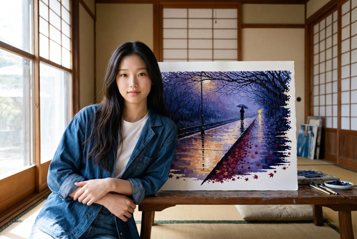 Yuki Tanaka with Platform Light Fading in the studio