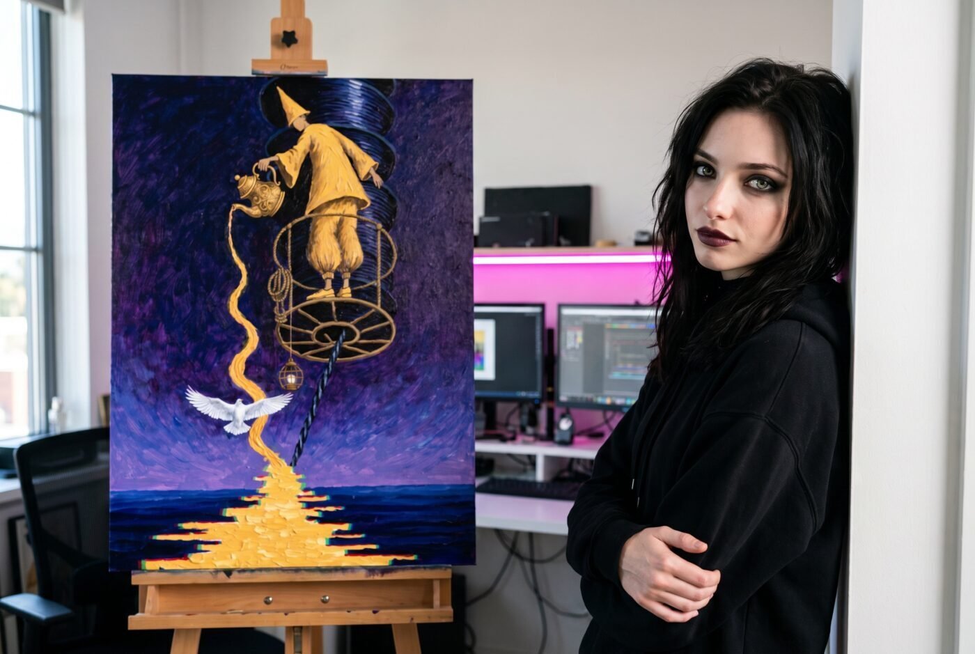 Zara Moon with Beam Poured at Midnight in the studio