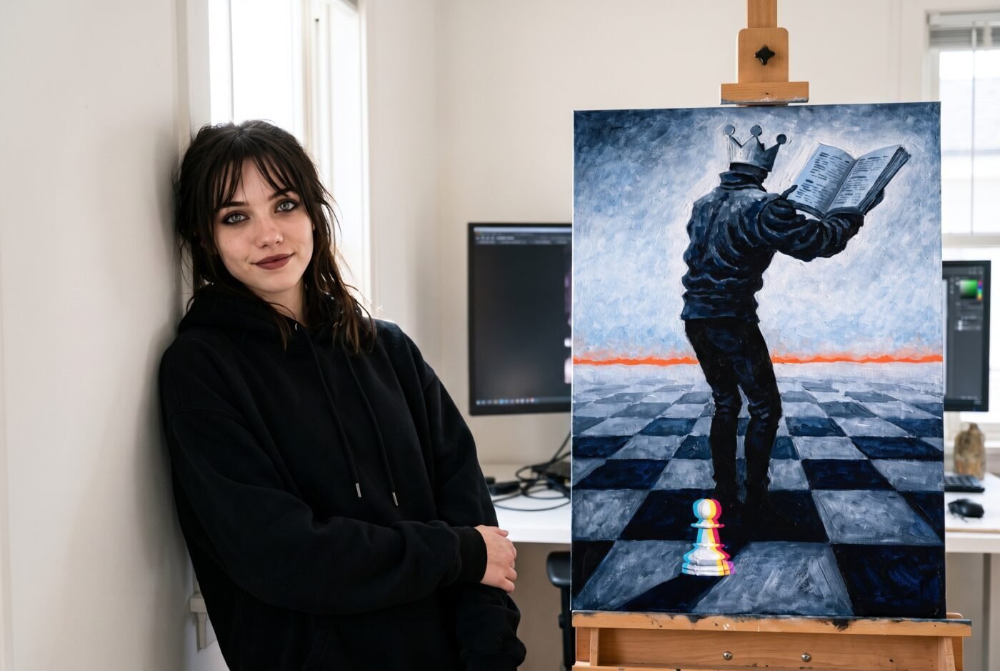 Zara Moon with King Without Direction in the studio