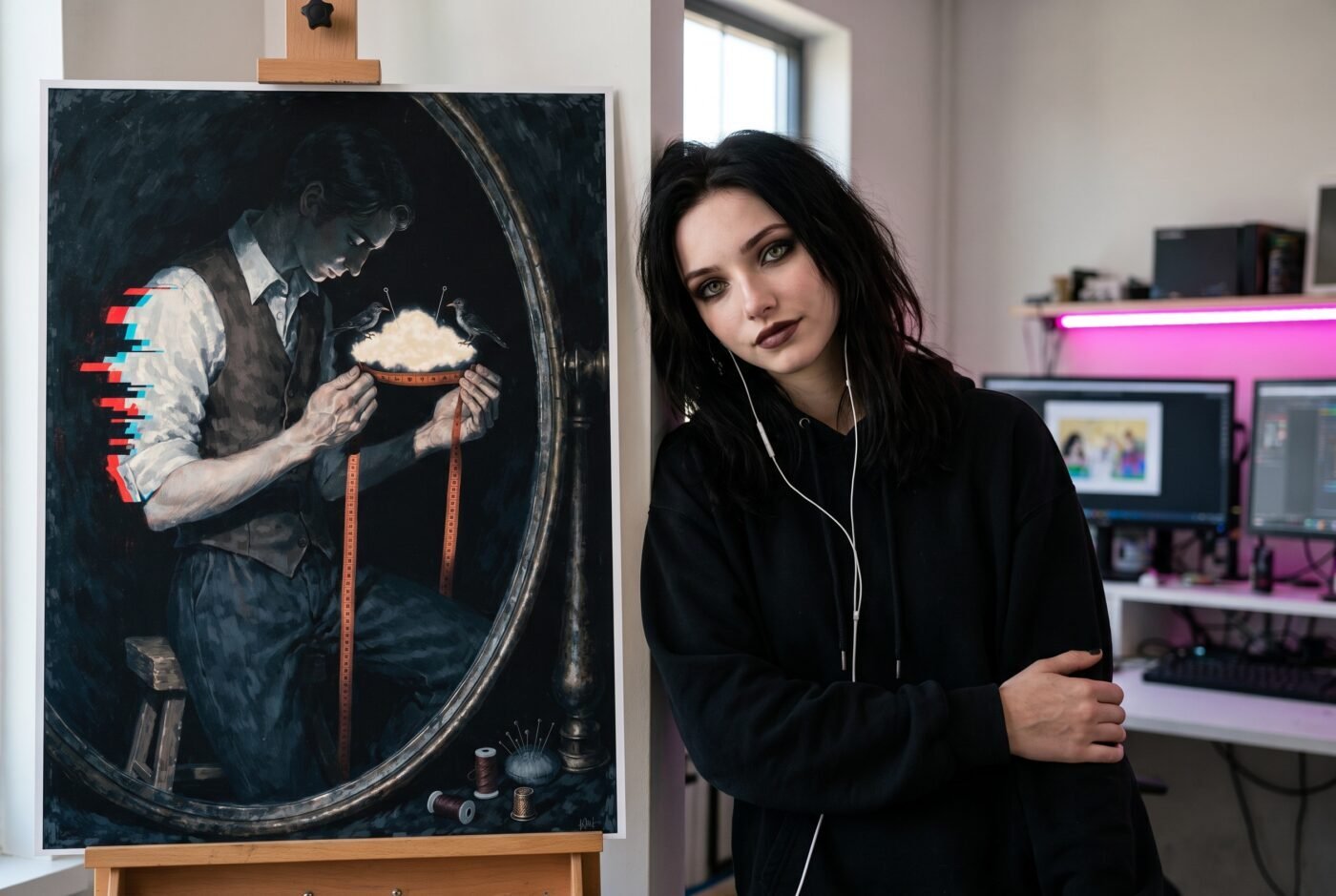 Zara Moon with Measure of Impossible Things in the studio