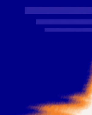 A flat deep cobalt field forming a simplified night taxi window, with a loose bloom of amber brushed in from one edge.