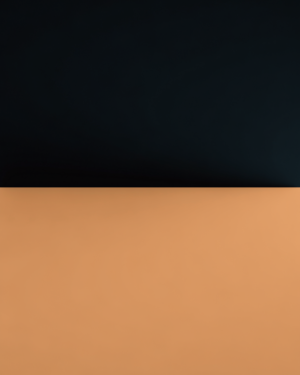 Abstract composition of two flat colour planes, warm charcoal above and muted amber-ochre below, divided by a single clean horizontal edge.