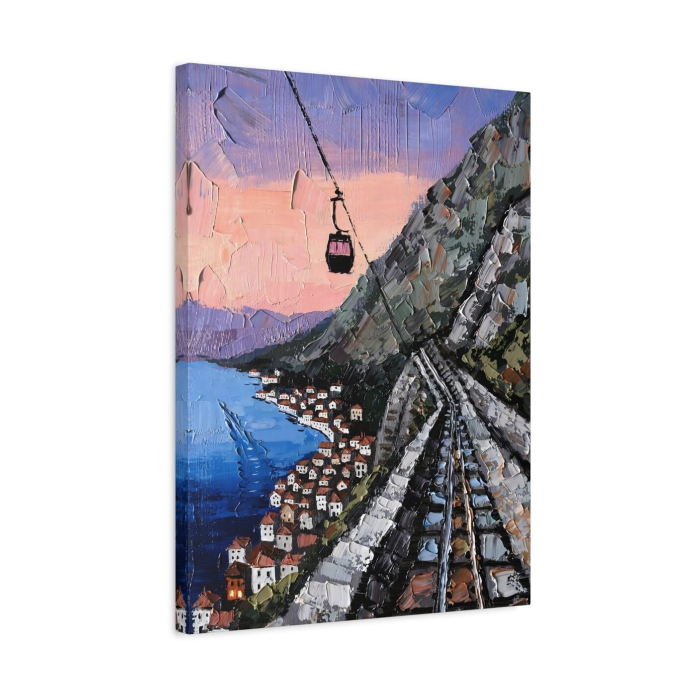Cable Climbing Blue: I painted it from memory a week later by Marco Bellini, shown in a room