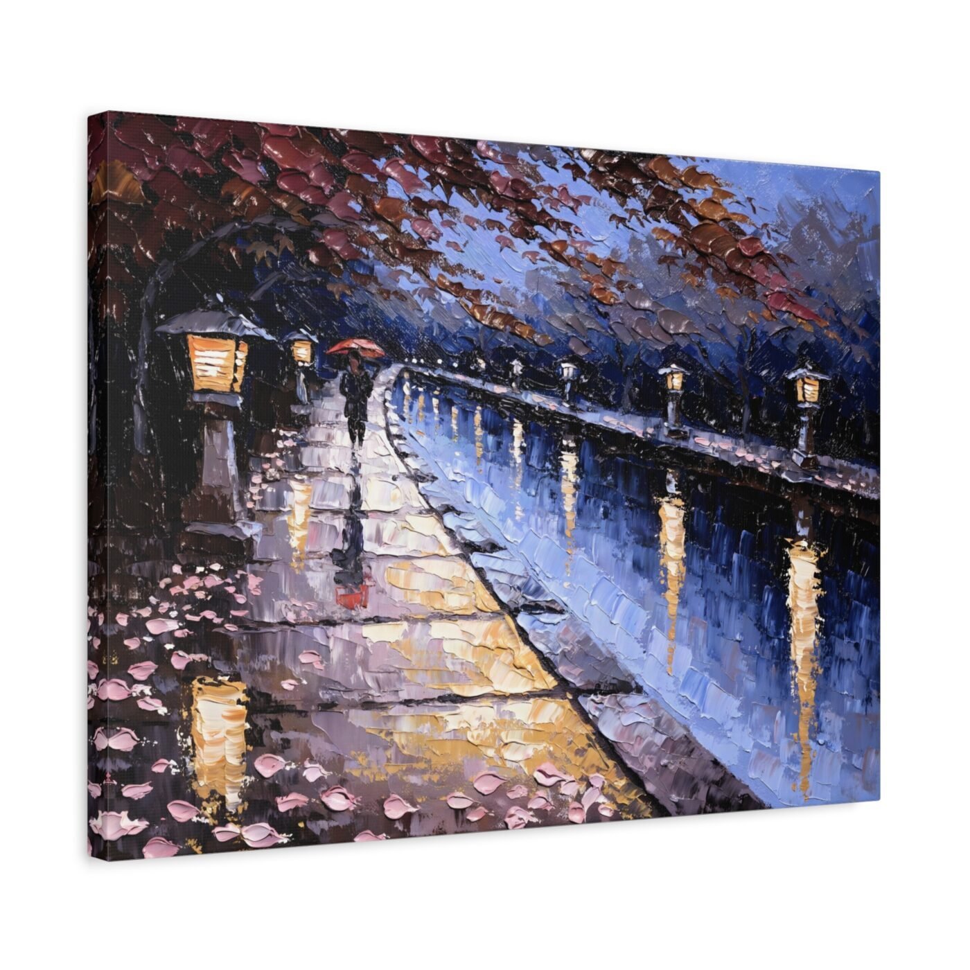 Lanterns Doubled Below: rain makes the painting twice by Yuki Tanaka, shown in a room
