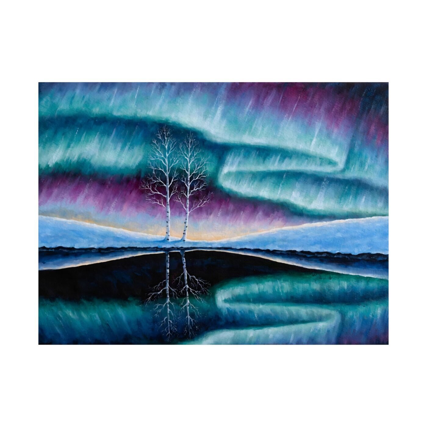 Twins Before Thaw: when paper stock earns the sky by Sofia Larsson, shown in a room