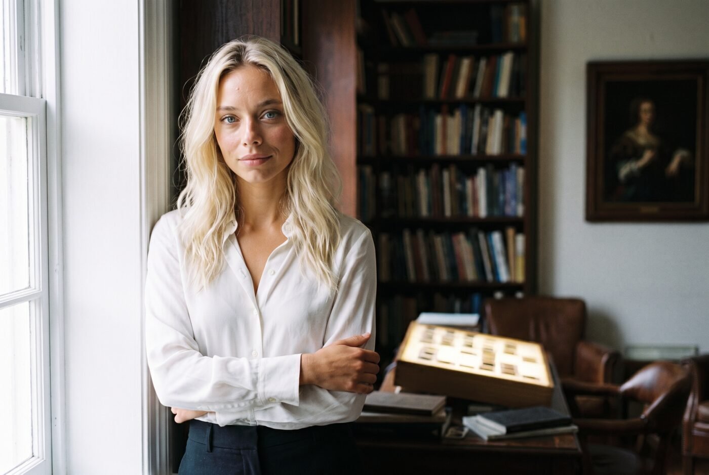 Valentina, Art-Historical / Lineage Critic, in their studio