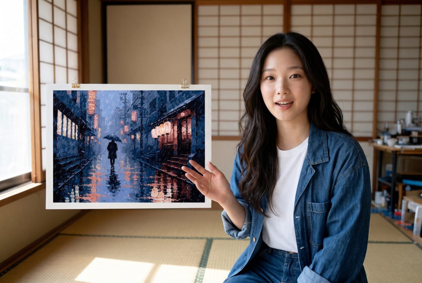 Yuki Tanaka with Neon Pooling Quiet in the studio
