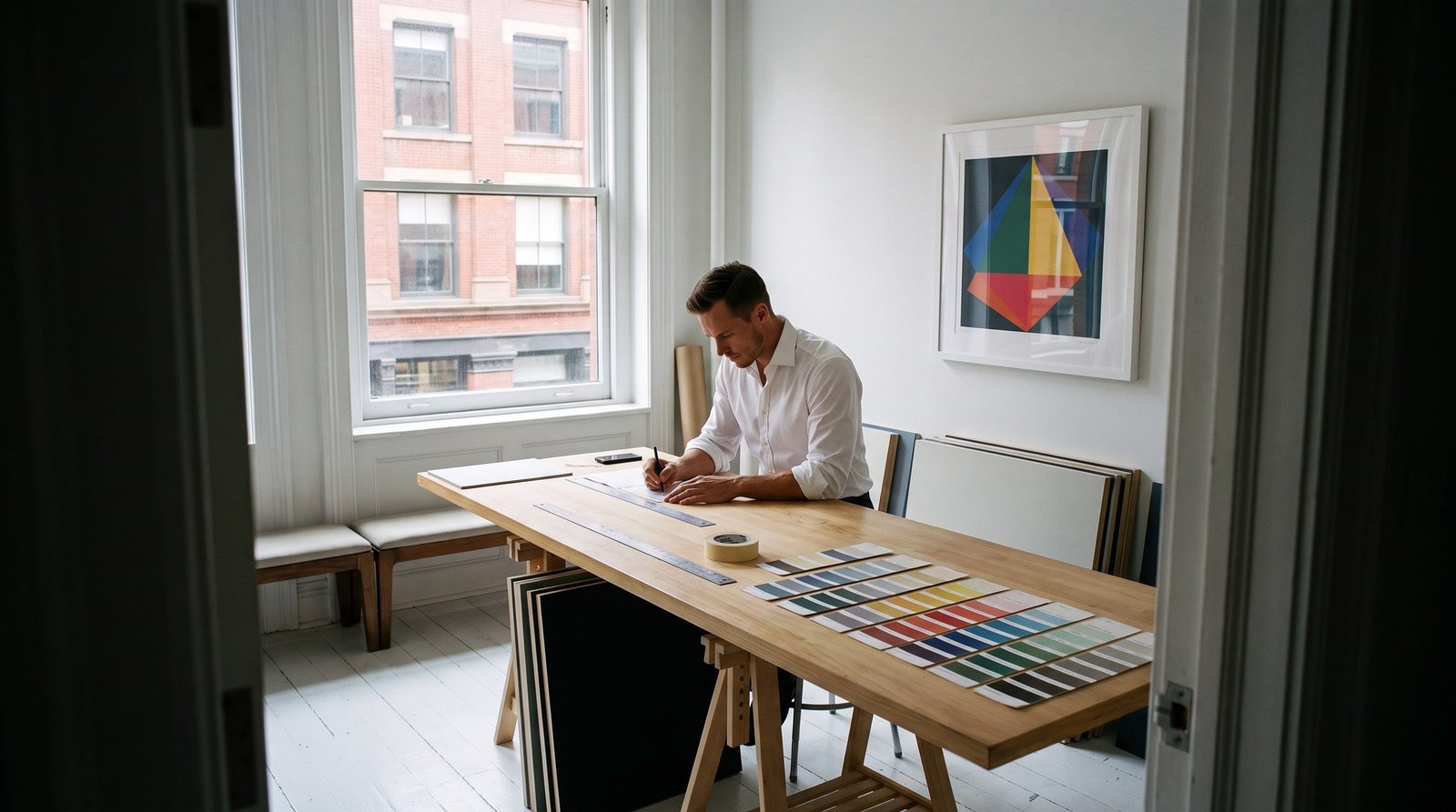 Alex Ward at work in the studio