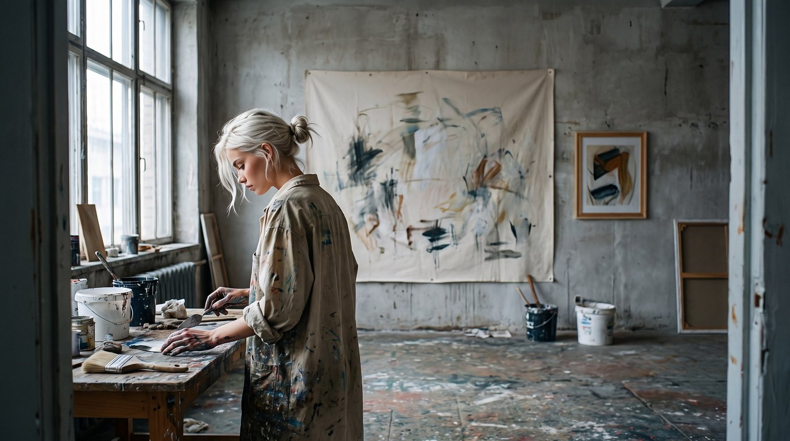 Anya Volkov at work in the studio