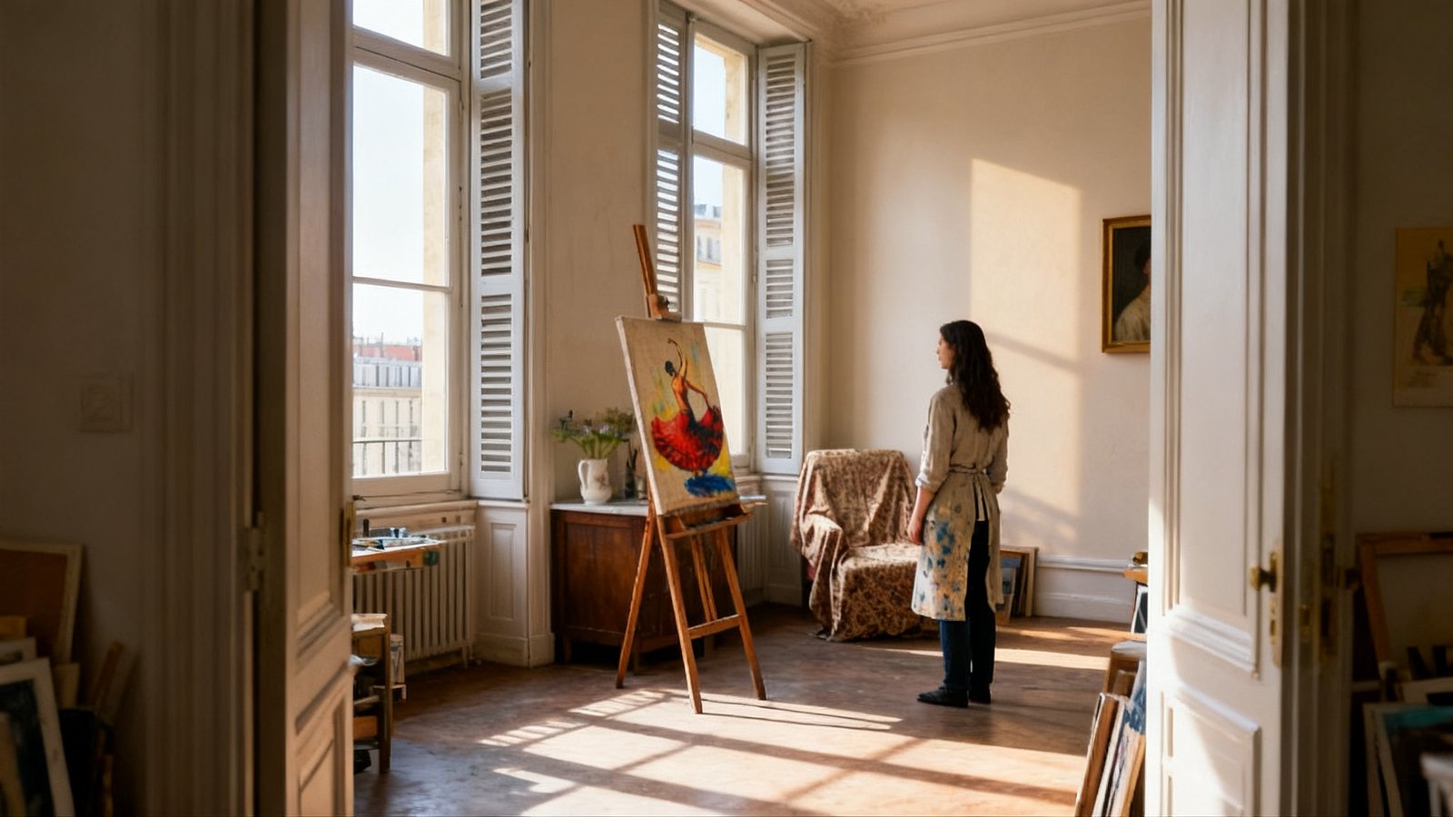 Isabelle Moreau at work in the studio