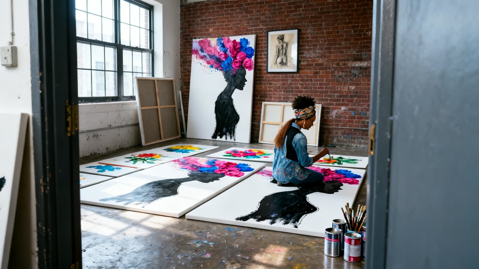 Naomi Brooks at work in the studio