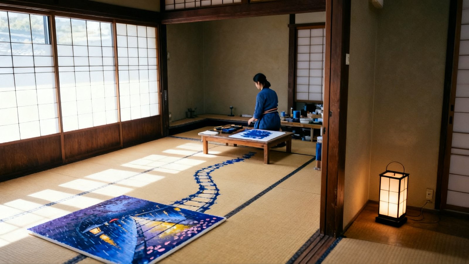 Yuki Tanaka at work in the studio